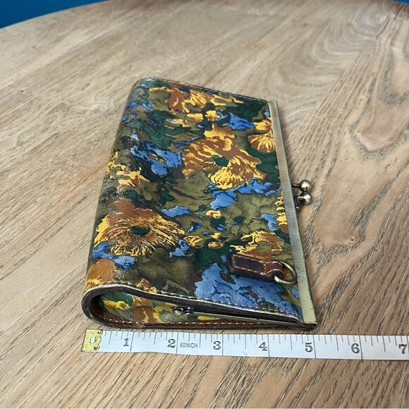 Patricia Nash Vallina Floral Leather Frame Clutch Bag Cottagecore Purse - Picture 7 of 8